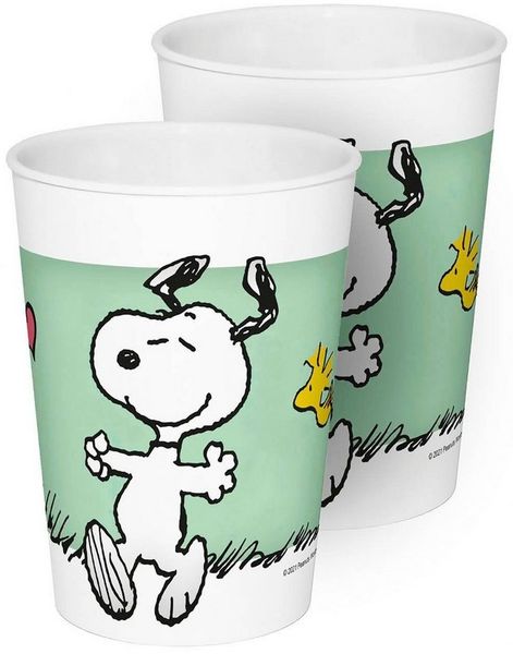 Geda Labels GmbH Kinderbecher Trinkbecher Snoopy Kids 2er Set 330ml PP, 2-tlg, PP, 2-teilig