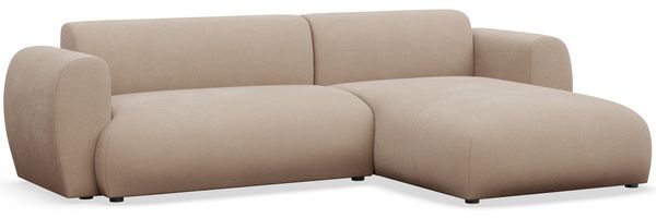 Selsey 'Emia' Ecksofa mit pflegeleichtem Chenillebezug und Schlaffunktion, Beige, rechts