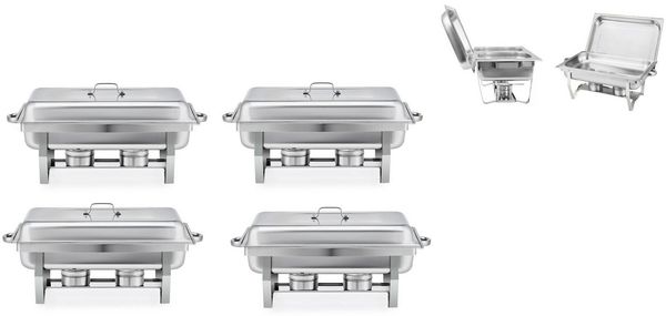 4 x Warmhaltebehälter Speisenwärmer Wärmebehälter Buffetwärmer Catering CHAF01