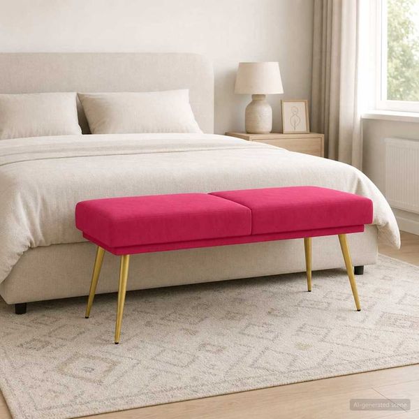 vidaXL Doppellagige Bank Weinrot 120 x 45 x 46 cm Samt 42038590