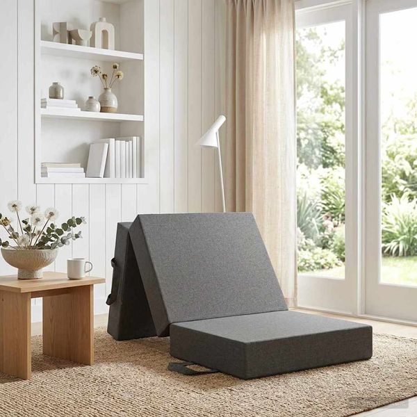 vidaXL Klappsofa Bett 90 x 63 x 45 cm Hellgrau 900148