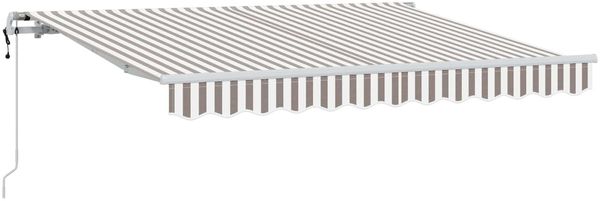 vidaXL Einziehbare Markise Hellgrau und Weiß 500x350 cm 3426423