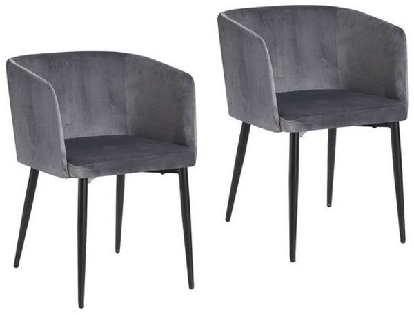 HTI-Living Esszimmerstuhl Stuhl Destin Velvet Grau (Set), Esszimmerstuhl Samt