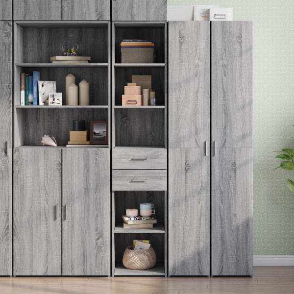 vidaXL Highboard Grau Sonoma 40x42,5x185 cm Holzwerkstoff 3281446