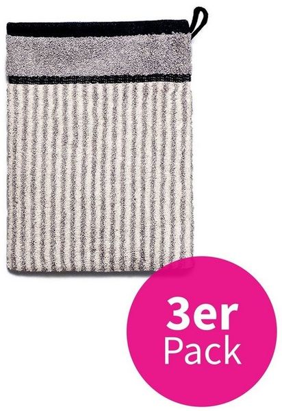 grace grand spa Waschlappen Classic (3-tlg), mit Streifen-Muster