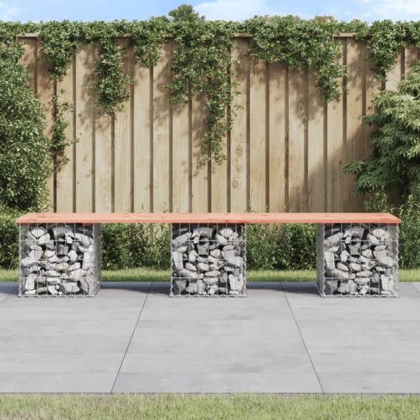 vidaXL Gartenbank aus Gabionen 203x44x42 cm Massivholz Douglasie 834342