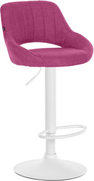 Barhocker SEGAD - Stoff Lila 46.5x48x85 cm Weiß | Barstuhl Mit Lehne Tresenhocker Tresenstuhl Kneipenhocker Kneipenstuhl