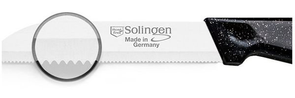 Visaggio Obstmesser Solingen Allzweckmesser Schälmesser Gemüsemesser Küchenmesser, Wellenschliff Solingen Messer, Flitter Optik, Edelstahl (rostfrei) Bild 3