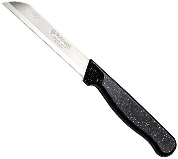 Visaggio Obstmesser Solingen Allzweckmesser Schälmesser Gemüsemesser Küchenmesser, Wellenschliff Solingen Messer, Flitter Optik, Edelstahl (rostfrei)