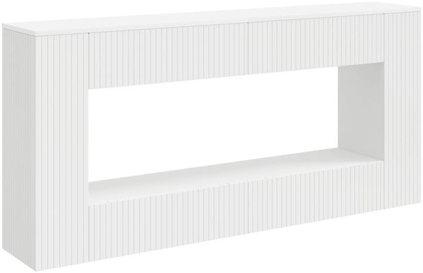 vidaXL Konsolentisch Gestreift Weiß 155 x 29 x 74 cm Holzwerkstoff 899886