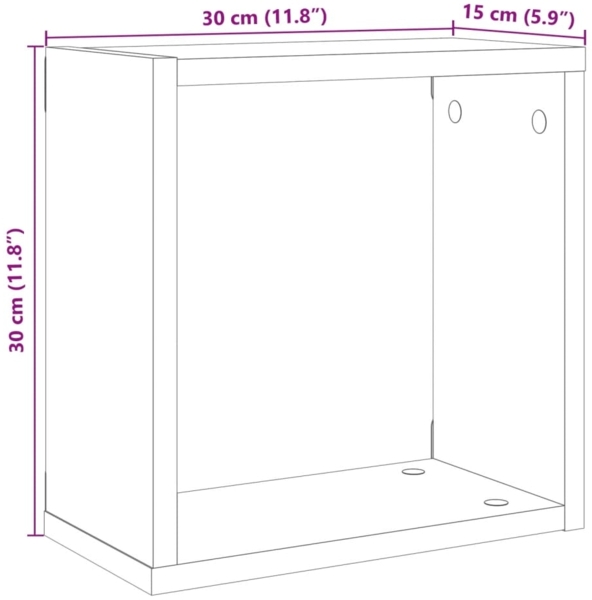 vidaXL Würfel-Wandregale 6 Stk. Altholz-Optik 30x15x30 Holzwerkstoff 856578 Bild 9