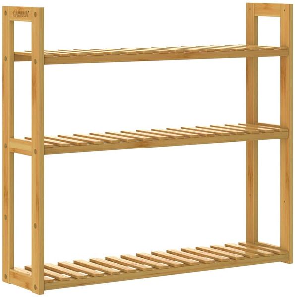 Casaria Hängeregal mit 3 Ablagen, Bambus natur, 60 x 15 x 54 cm