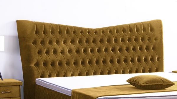 Meisterbetten Boxspringbett Juve 180x220 in VS-Olive, Matratzenbezug Optiflex, Ergoflex-Topper Bild 5