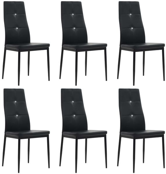vidaXL Esszimmerstühle 6 Stk. Schwarz Kunstleder [275435]