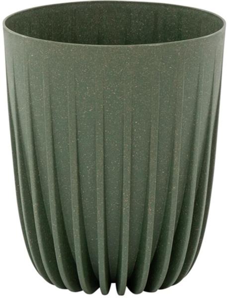 Pflanzgefäß PALMA grün 19 x 19 x 22,6 cm – Kunststoff-Holz-Mix mit 40 % Holzfaseranteil, wetterfest, UV-beständig & für Innen- & Außenbereich geeignet