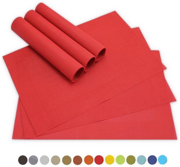 matches21 HOME & HOBBY Platzset Tischsets BORDA 6er Set Rot als Tischuntersetzer, (6-St), Abwaschbare Platzsets als Tischunterlagen für Ess-Tisch Tisch-Deko