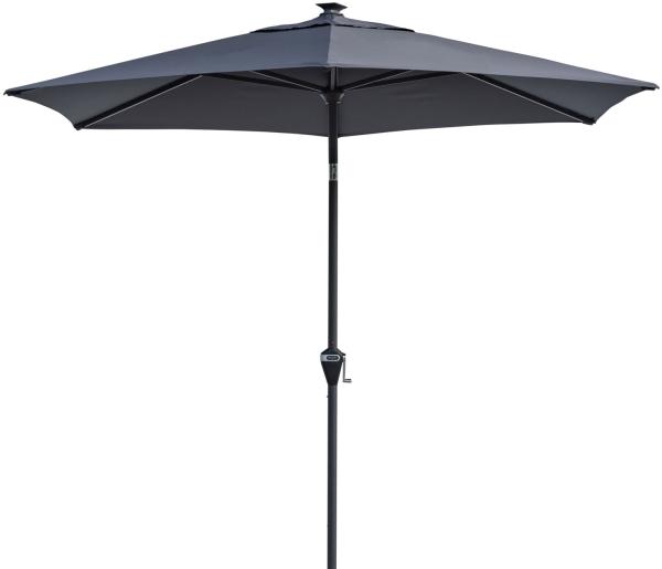 Doppler Sonnenschirm / Kurbelschirm "Active Auto Tilt 300 LED", anthrazit, Ø 300 cm