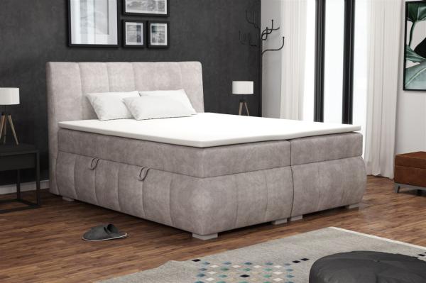 Boxspringbett Schlafzimmerbett VINCENZA 180x200cm in Stoff Preston