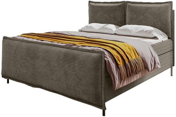 Boxspringbett Elysio Plus - Cordstoff - cappuccino - 200x200 cm