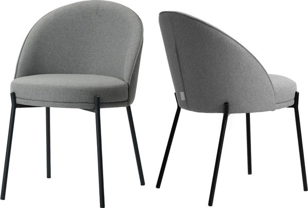 LeGer Home by Lena Gercke Esszimmerstuhl Isalie (Set, 2 St), mit pflegeleichtem Webstoff, Metallgestell, Sitztiefe 47 cm