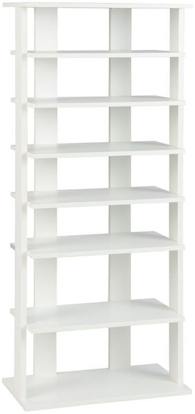 Schuhständer 7-Stöckiges Schuhregal im Retro-Stil 45 x 25 x 110,5 cm Weiß