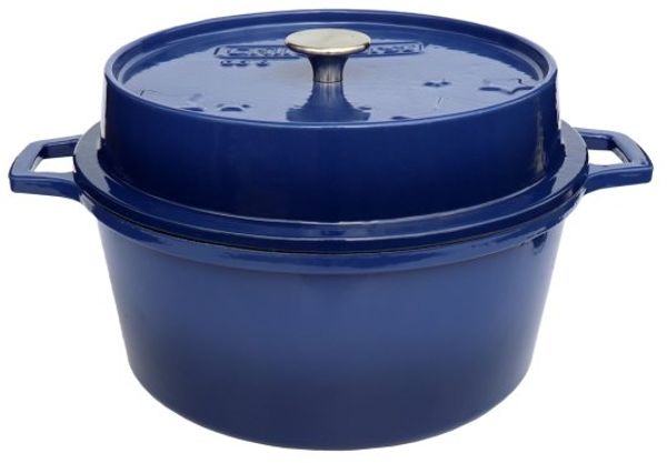 Grillfürst emaillierter Dutch Oven ohne Füsse DO6 - blau