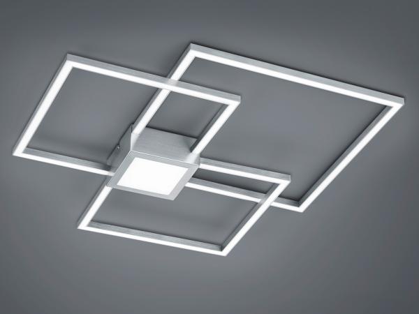 Große LED Deckenleuchte HYDRA dimmbar & extra flach, Silber 65 x 65cm