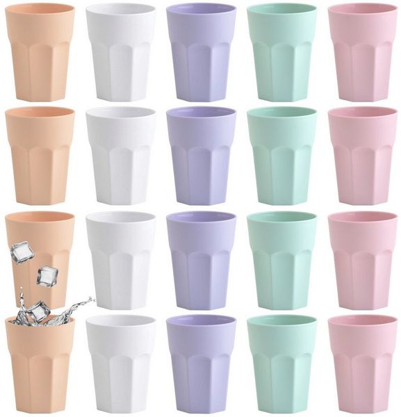 Engelland Becher Kunststoffbecher in modernen Pastellfarben, 250 ml, Mehrweg, 20-tlg, Kunststoff, spülmaschinengeeignet, bruchfest, wiederverwendbar, 250 ml, 0,25 Liter