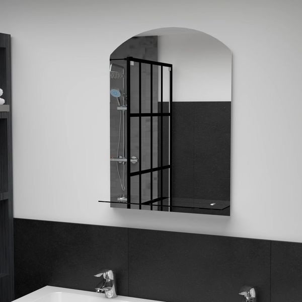 vidaXL Wandspiegel mit Regal 50×70 cm Hartglas [249432]
