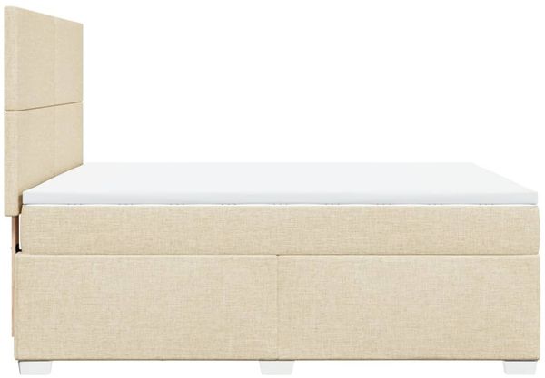 vidaXL Boxspringbett mit Matratze Creme 140x190 cm Stoff 3292781 Bild 11