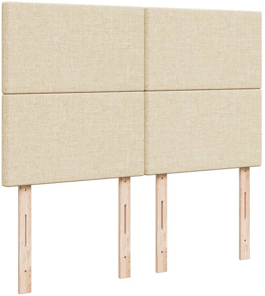 vidaXL Boxspringbett mit Matratze Creme 140x190 cm Stoff 3292781 Bild 9