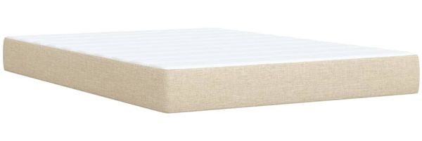 vidaXL Boxspringbett mit Matratze Creme 140x190 cm Stoff 3292781 Bild 6