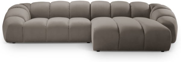 Micadoni Ecksofa Diana 4-Sitzer Rechts Samt Grau Braun
