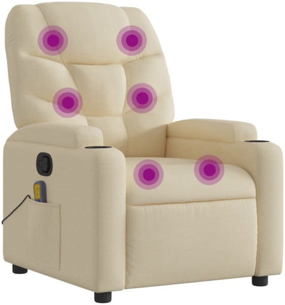 vidaXL Massage-Relaxsessel, cremefarbener Stoff 3205615