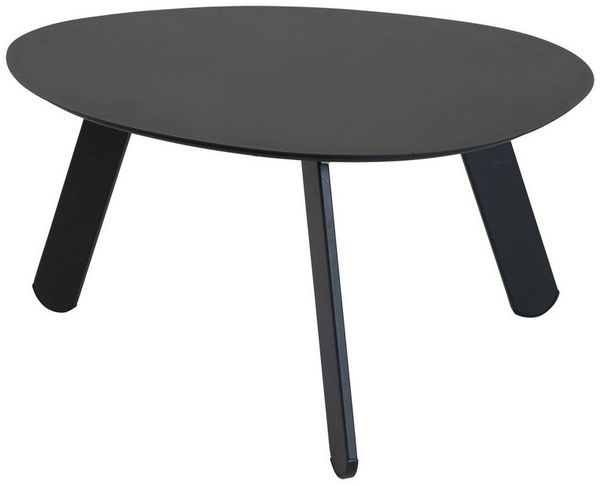habeig Gartentisch Ovaler Beistelltisch aus Stahl, 74x60x36cm, Belastbar bis 25kg, aus Metall