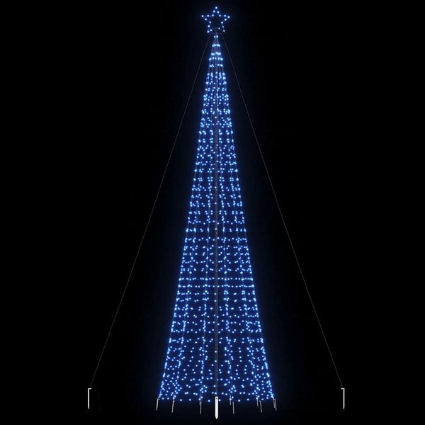 vidaXL LED Weihnachtsbaum mit Erdspießen 1534 LEDs Blau 500 cm 4016406