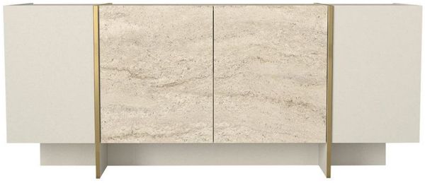 ibonto SIDEBOARD 180 x 75,5 x 46,6 cm Granitoptik Kommode viel Stauraum (H 75.5 x T 46.6 x B 180 cm)