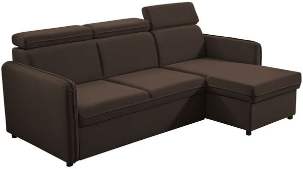 Ecksofa Brulpin Mini, Verstellbare Kopfstütze, Bettkasten, Schlaffunktion (Enjoy New 04)