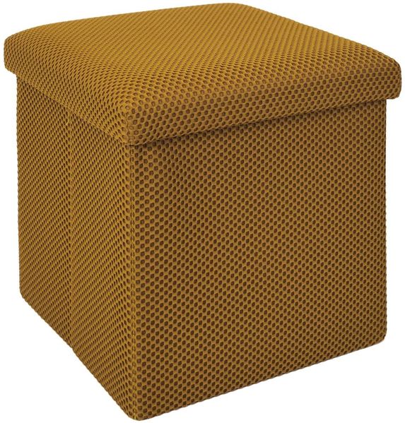 HOME DECO FACTORY, HD0505, Faltbare Ottomane-Box, multifunktionales zeitgenössisches Design, praktische Aufbewahrung und Bequeme Sitzgelegenheiten, ideal für kleine Räume, Gelb, 38 cm