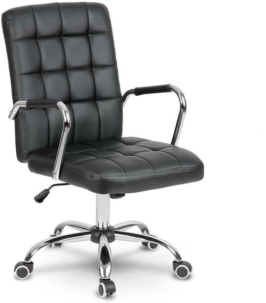 Sofotel Schreibtischstuhl Bürostuhl Drehstuhl Höhenverstellbar Armlehnen Stuhl Arbeitszimmer Doppelte Gummierte Rollen Kunstleder Benton Schwarz