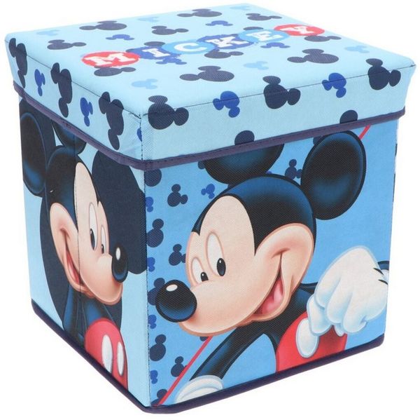 Disney Aufbewahrungsbox Sitzhocker Sitzwürfel mit Stauraum Fußbank Truhen Aufbewahrungsbox, Mickey Maus