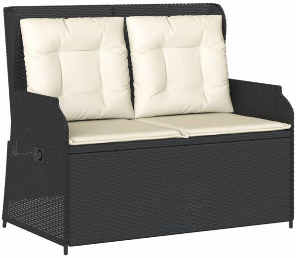 vidaXL 3-tlg. Garten-Lounge-Set mit Kissen Schwarz Poly Rattan 3262740 Bild 3