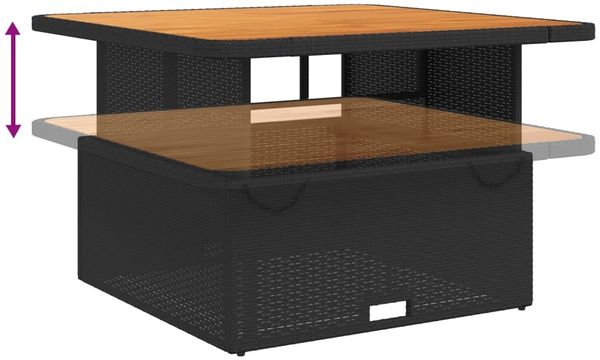 vidaXL 3-tlg. Garten-Lounge-Set mit Kissen Schwarz Poly Rattan 3262740 Bild 6