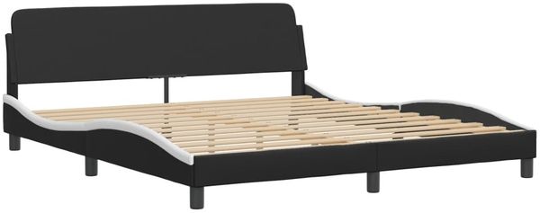 vidaXL Bett mit Matratze "Dover" Schwarz und Weiß 180x200 cm Kunstleder 3208462 Bild 4
