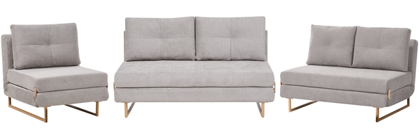 Sofa Set 6-Sitzer JERSLEV Stoff Grau