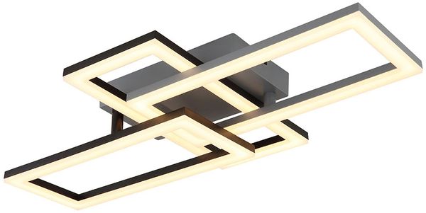 LED Deckenleuchte, grau opal, verstellbar, L 61,4 cm