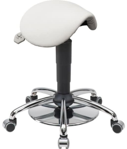 meychair Hocker 4150 A4-MED-TR-KL2-FG Rollen weiß