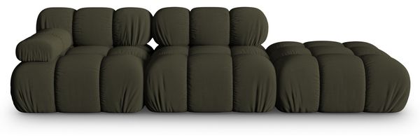 Micadoni Modulares Sofa Bellis 4-Sitzer Rechts 3D-Stoff Sonic Amazonas Grün
