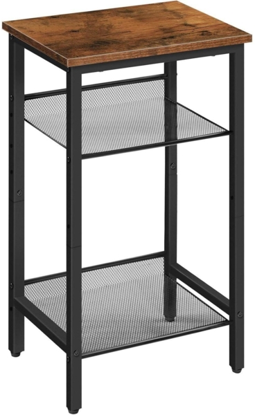 HOOBRO Beistelltisch Telefontisch Gitterablagen 38x28x74cm Industrie-Design