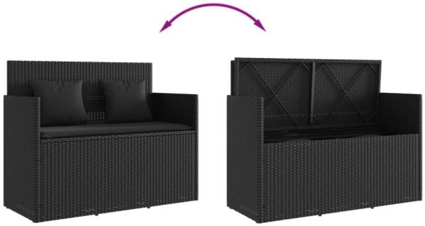 vidaXL Gartenbank mit Kissen Schwarz Poly Rattan 365761 Bild 11